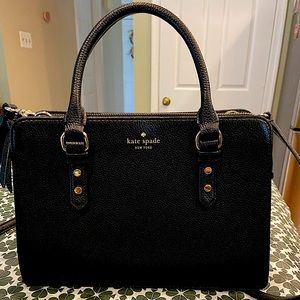 Kate Spade black leather medium satchel